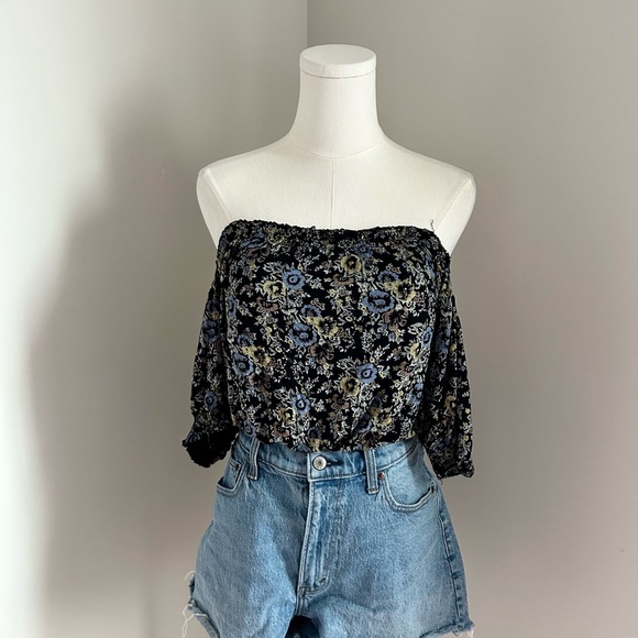 Free People Floral Off/On Shoulder Top | Size XS | Cottagecore Cutie - Picture 1 of 6